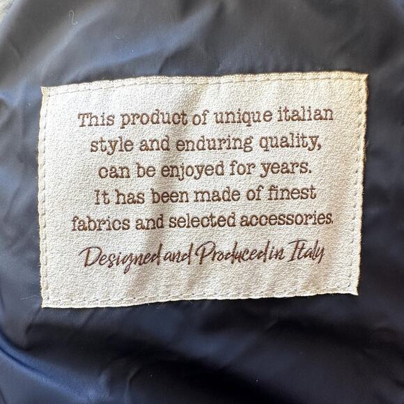 Waterville Navy Puffer Wool Trim Men Luxury Jacket Size 54 (US XL) Quilted Italy - Picture 10 of 15